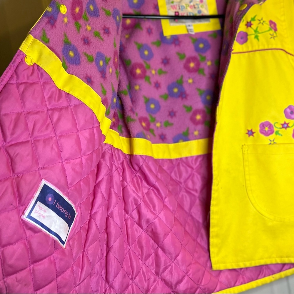 Beautiful Flowers, Wippette Kids Bright Yellow Kids Rain Jacket size 4 - Picture 4 of 7
